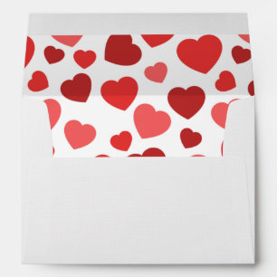 Enveloppe Motif Des Coeurs, Coeurs Rouges, Motif Des Coeurs