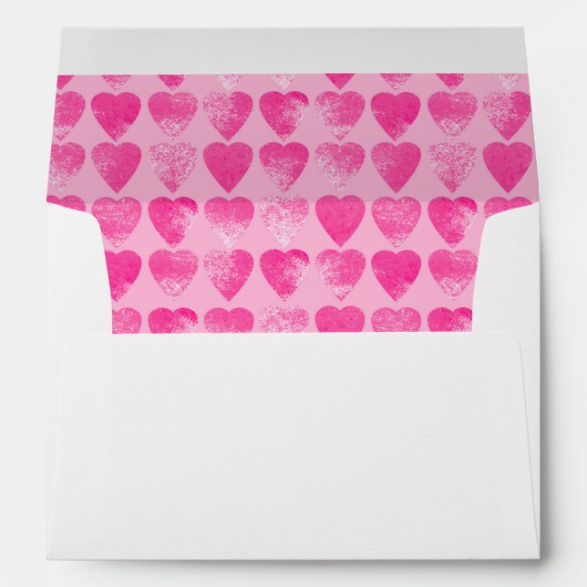 Enveloppe Motif des Coeurs de Valentines roses (Dos (Bas))