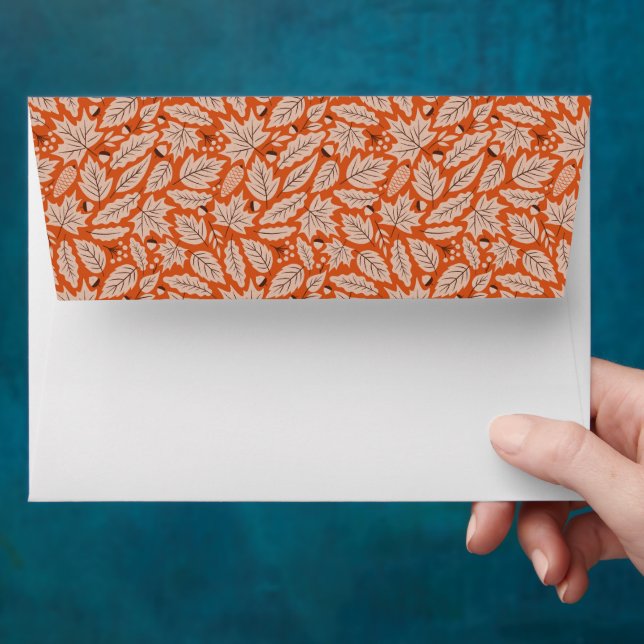 Enveloppe Motif des feuilles d'automne et des araignées oran (Hand)