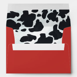 Enveloppe Motif des points de vaches laitières noires et bla