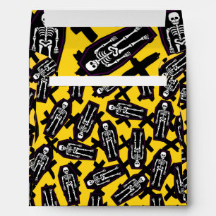 Enveloppe Motif des skeletons d'Halloween