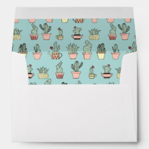 Enveloppe Motif dessiné mignon coloré de style de cactus 