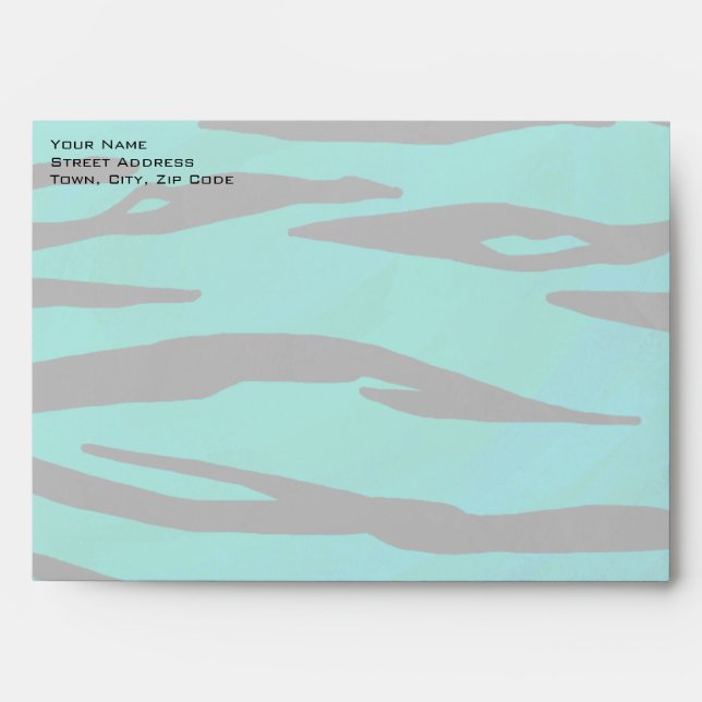 Enveloppe Motif d'impression Turquoise et noir de tigre de m (Devant)