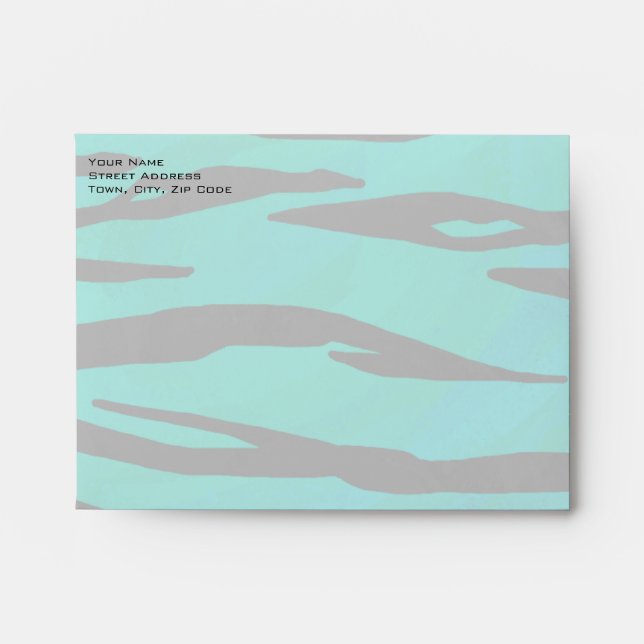 Enveloppe Motif d'impression Turquoise et noir de tigre de m (Devant)