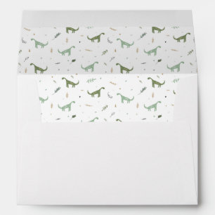 Enveloppe Motif Dinosaure Vert