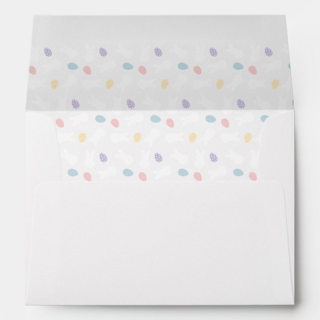 Enveloppe Motif d'oeufs décoré de lapin de Pâques (Dos (Bas))