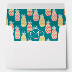 Enveloppe Motif Doodle d'ananas  Monogramme