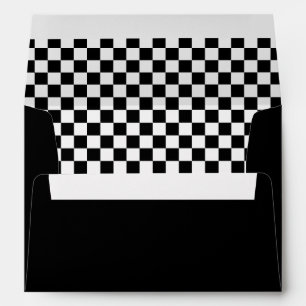 Enveloppe Motif du drapeau cool noir et blanc À damiers