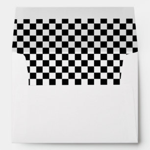 Enveloppe Motif du drapeau cool noir et blanc À damiers