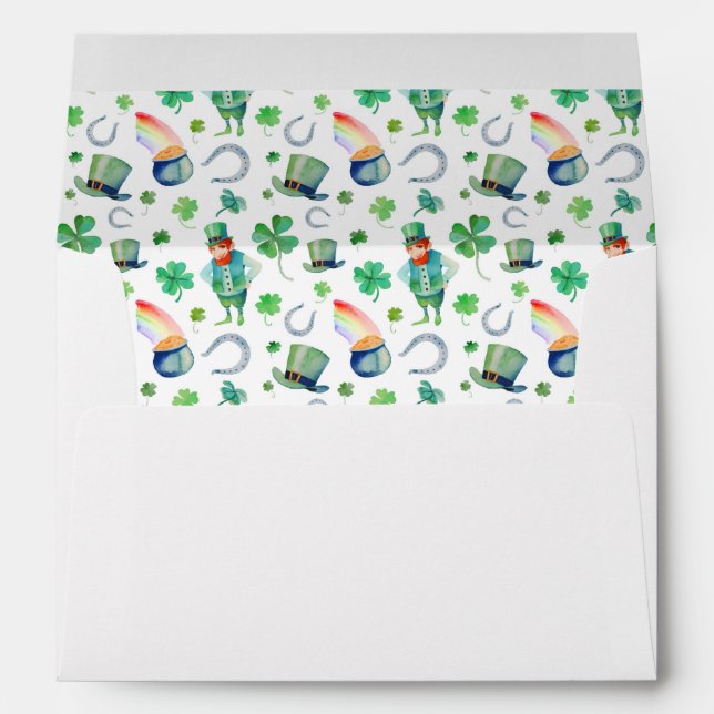 Enveloppe Motif du jour de St Patrick d'aquarelle (Dos (Bas))