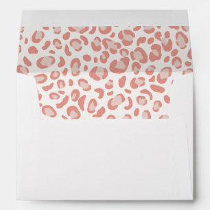 Enveloppe Motif élégant corail rose léopard