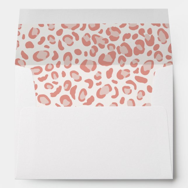 Enveloppe Motif élégant corail rose léopard (Dos (Bas))