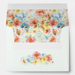 Enveloppe Motif élégant de fleurs sauvages aquarelles Bohème