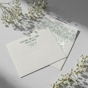Enveloppe Motif élégant de toile florale et adresse de retou