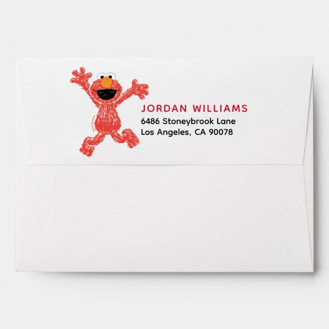 Enveloppe Motif Elmo Crayon (Dos (Haut rabat))