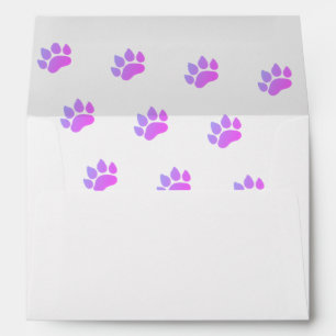 Enveloppe Motif Empreinte de Patte Violette
