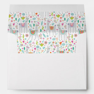 Enveloppe Motif en pastel mignon de lama