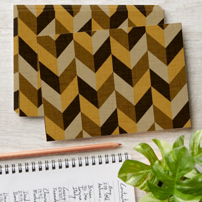 Enveloppe Motif en squelette doré et brun (Stacked)