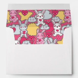 Enveloppe Motif enfant de Kawaii avec de mignons Doodles