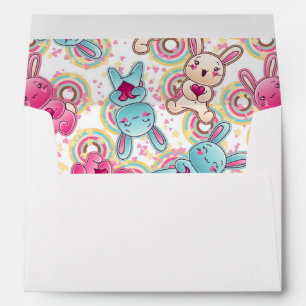 Enveloppe Motif enfant Kawaii avec des Doodles mignons