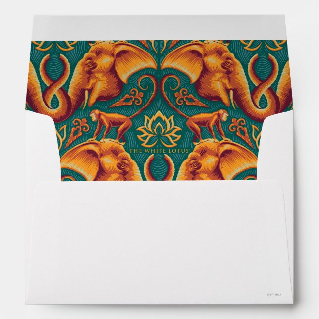 Enveloppe Motif Exotique Tapisserie Safari - Le Lotus Blanc (Dos (Bas))
