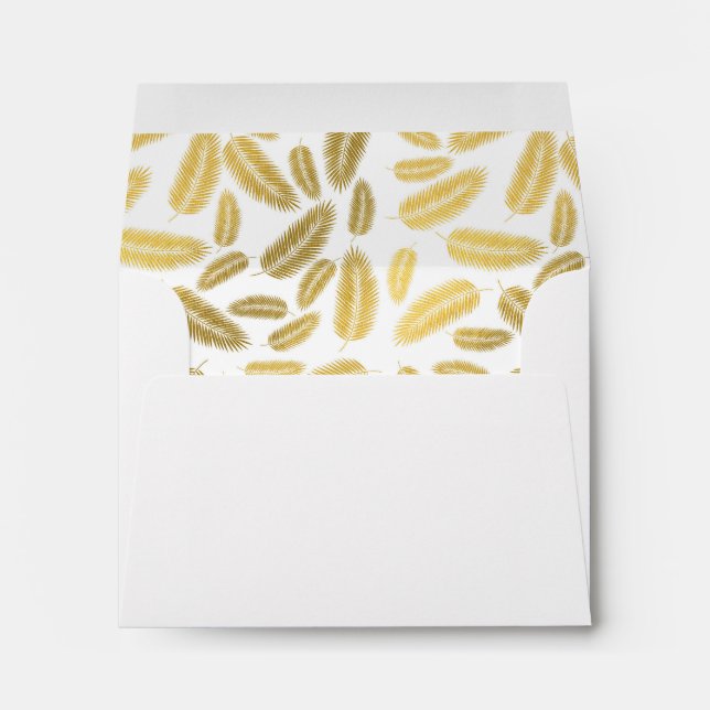 Enveloppe Motif Feuille Faux Gold Palm (Dos (Bas))