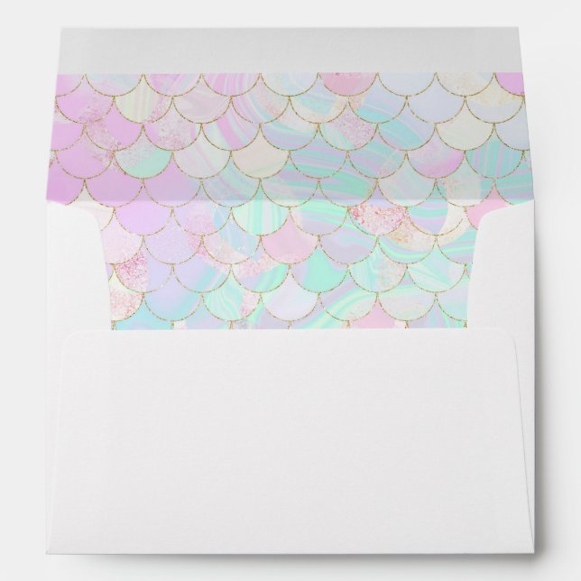 Enveloppe Motif Fin Sirène Rose (Dos (Bas))