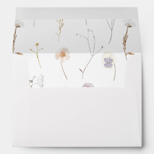 Enveloppe motif fleur sauvage (Dos (Bas))