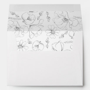 Enveloppe Motif Fleur sauvage dessiné à la main Élégant bota