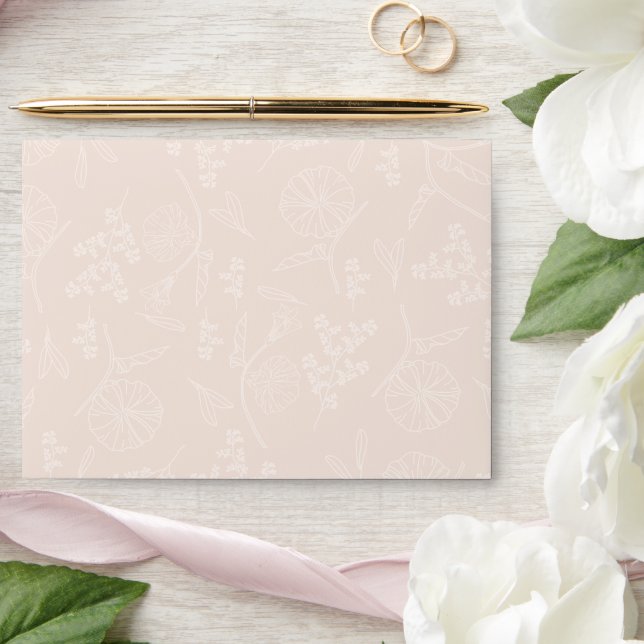Enveloppe Motif floral rose doux (Wedding)