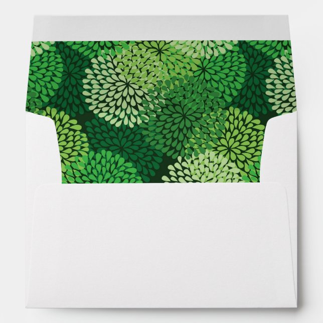 Enveloppe Motif floral vert (Dos (Bas))