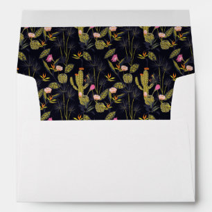 Enveloppe Motif foncé de cactus de nuit d'été