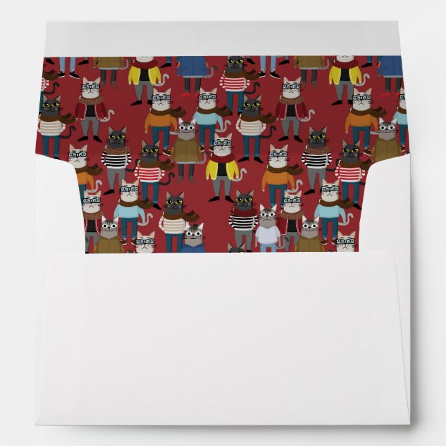 Enveloppe Motif frais de chat de hippie (Dos (Bas))