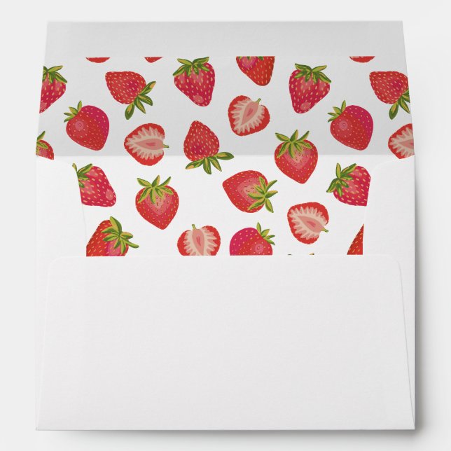 Enveloppe Motif fraise (Dos (Bas))