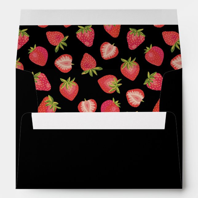 Enveloppe Motif fraise (Dos (Bas))