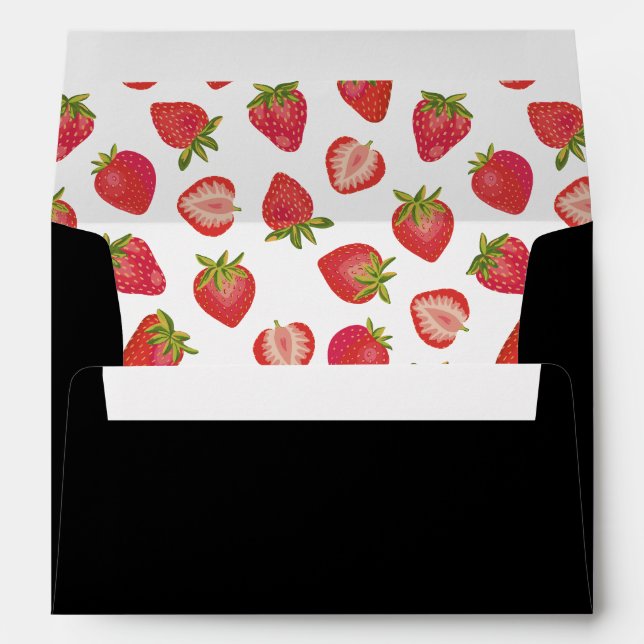 Enveloppe Motif fraise (Dos (Bas))
