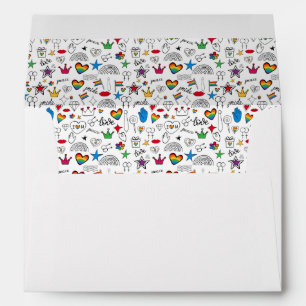 Enveloppe Motif gay pride Doodle