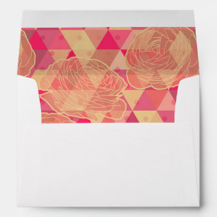 Enveloppe motif géométrique de fleurs