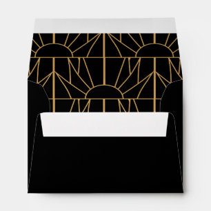Enveloppe Motif Gold et Black Art Déco
