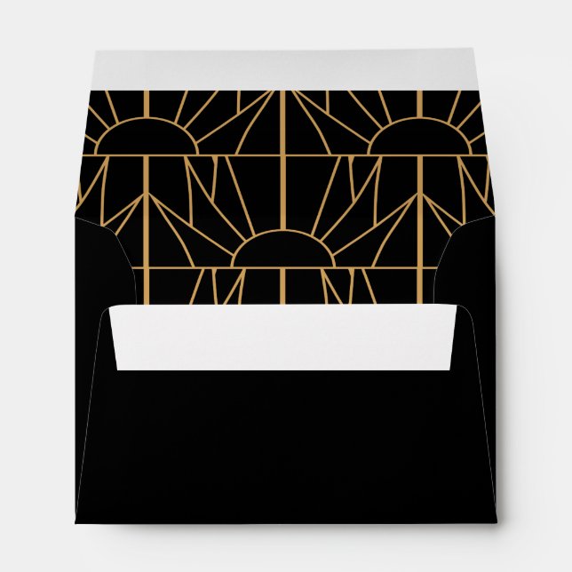 Enveloppe Motif Gold et Black Art Déco (Dos (Bas))