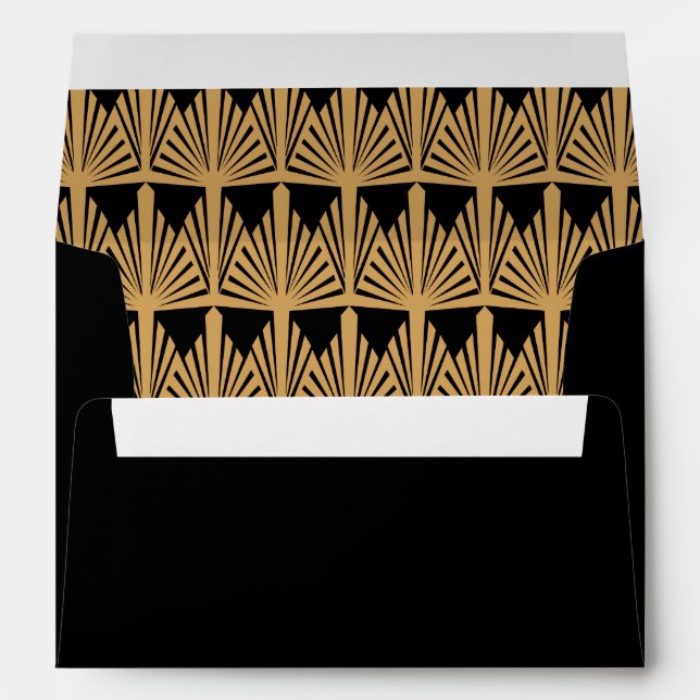 Enveloppe Motif Gold et Black Art Déco (Dos (Bas))