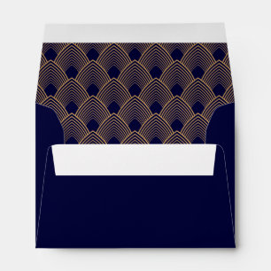 Enveloppe Motif Gold et Blue Art Déco