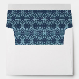 Enveloppe Motif graphique bleu et marine