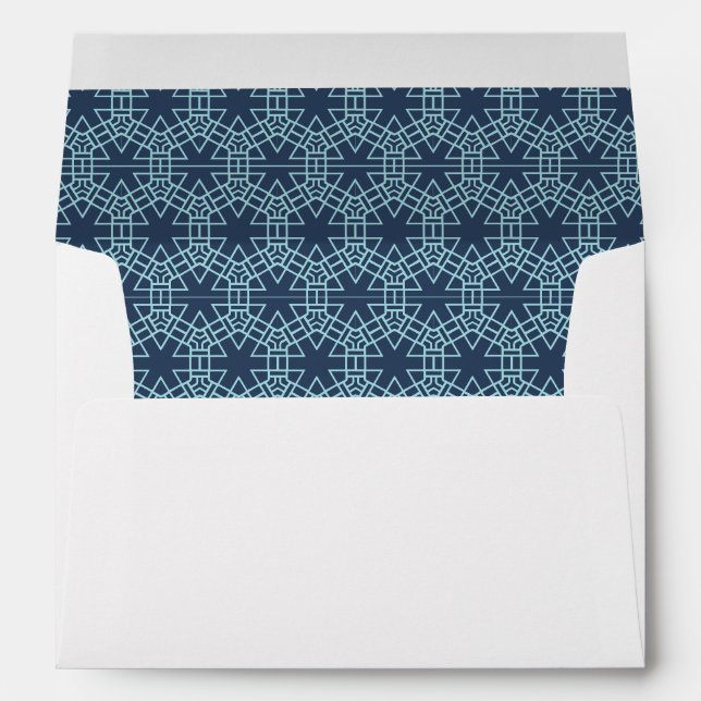 Enveloppe Motif graphique bleu et marine (Dos (Bas))