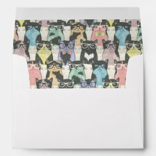 Enveloppe Motif Hipster Cute Cats