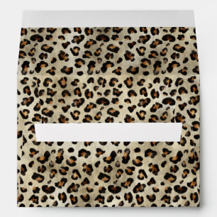 Enveloppe Motif imprimé léopard beige et noir élégant
