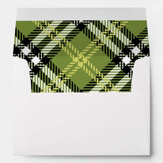 Enveloppe Motif irlandais vert de plaid (Dos (Bas))