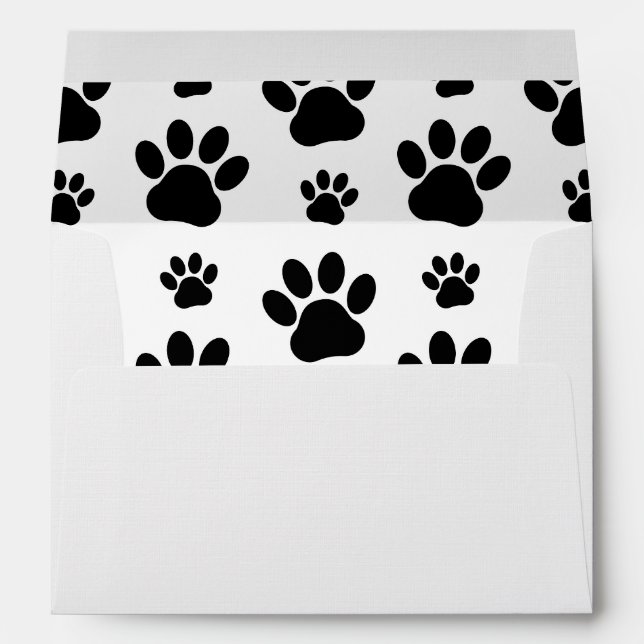 Enveloppe Motif mâle, pattes de chien, Empreintes de pattes, (Dos (Bas))