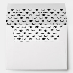 Enveloppe Motif mignon de cil de griffonnage