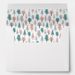 Enveloppe Motif mignon de forêt de griffonnage
